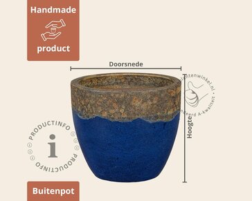 Bloempot Wellington 01 blauw