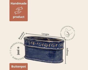 Bloempot Adelaide 1-06 antiek blauw