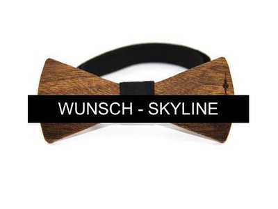 Bewoodz ® Holzfliege mit Skyline deiner Wahl