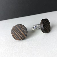 Manschettenknöpfe Holz 'Gentleman Round'