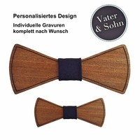 Holzfliegen Set Vater & Sohn - Individuelles Design