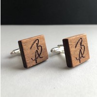 Manschettenknöpfe Holz 'Initialen'
