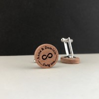 Manschettenknöpfe Holz Gravur Individualisiert Namen Hochzeit