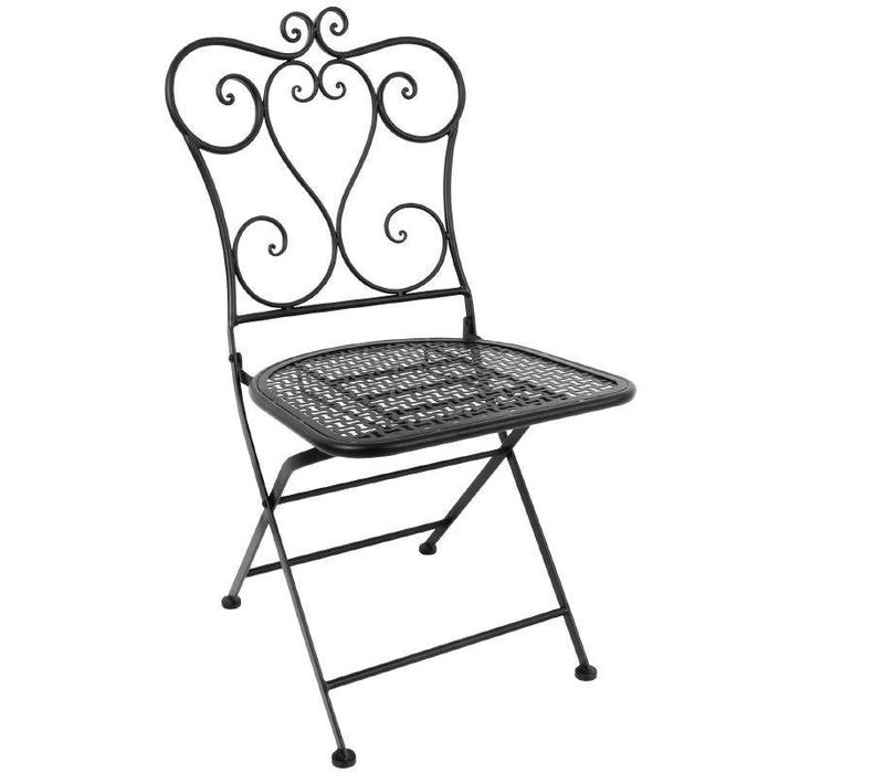 Terrassenstühle | 2 Stück | Sitzhöhe: 45cm | Stahl | Schwarz