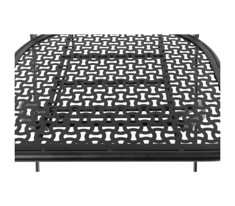 Terrassenstühle | 2 Stück | Sitzhöhe: 45cm | Stahl | Schwarz