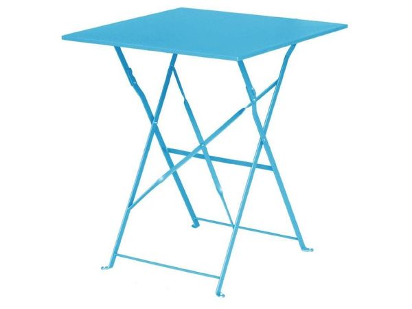 Viereckiger klappbarer Terrassentisch | 71 x 60 x 60cm | Stahl | Erhäl