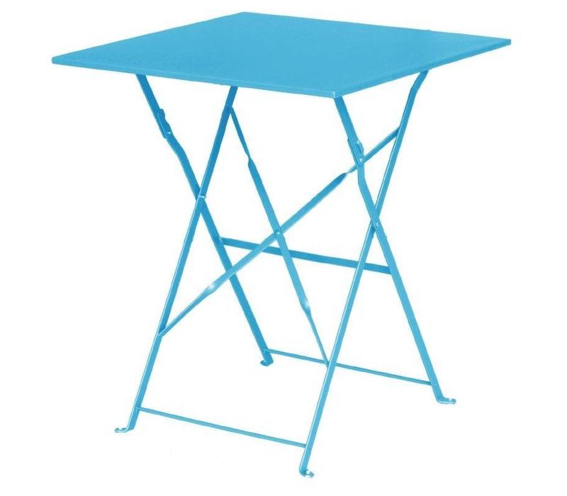 Viereckiger klappbarer Terrassentisch | 71 x 60 x 60cm | Stahl | Erhäl