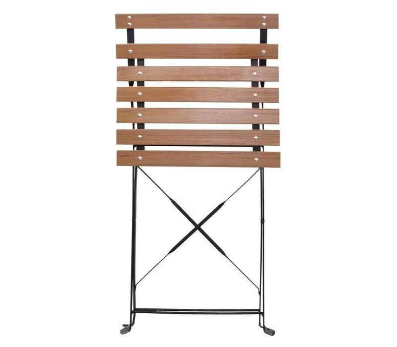 Klappbare Terrassenstühle | 2 Stück | Sitzhöhe: 48cm | Holzimitat