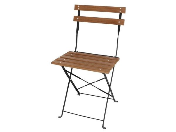 Klappbare Terrassenstühle | 2 Stück | Sitzhöhe: 48cm | Holzimitat