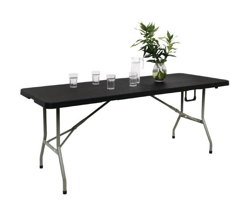 Rechteckiger Klapptisch mit eingebauten Griffen | Schwarz | 735(h)x1830