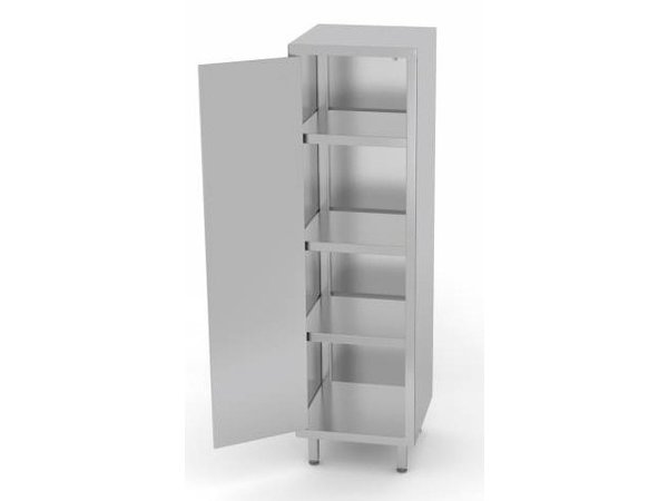 Edelstahl Schrank + 1 Klapptür + 3 Ablagen | HEAVY DUTY | Tiefe