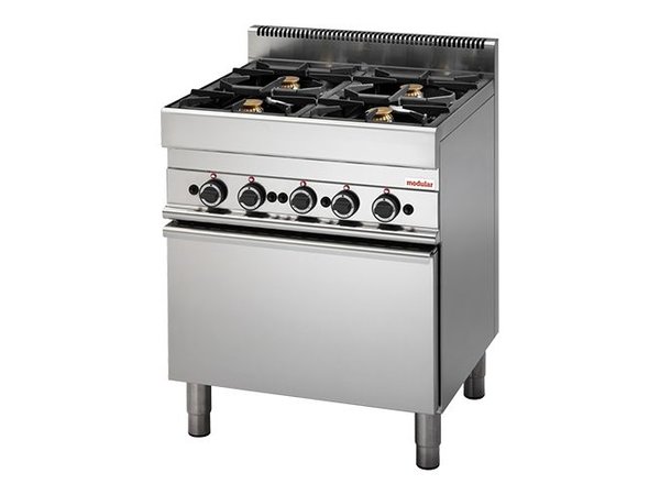 Gas-Herd | Modular | 4 Brenner | mit Backofen | 85(h)x65x70cm