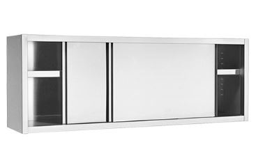 Wandschrank | Edelstahl | Zwischenboden und Schiebetüren | 180cm