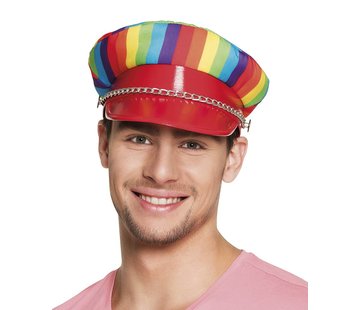 Rainbow bikers cap