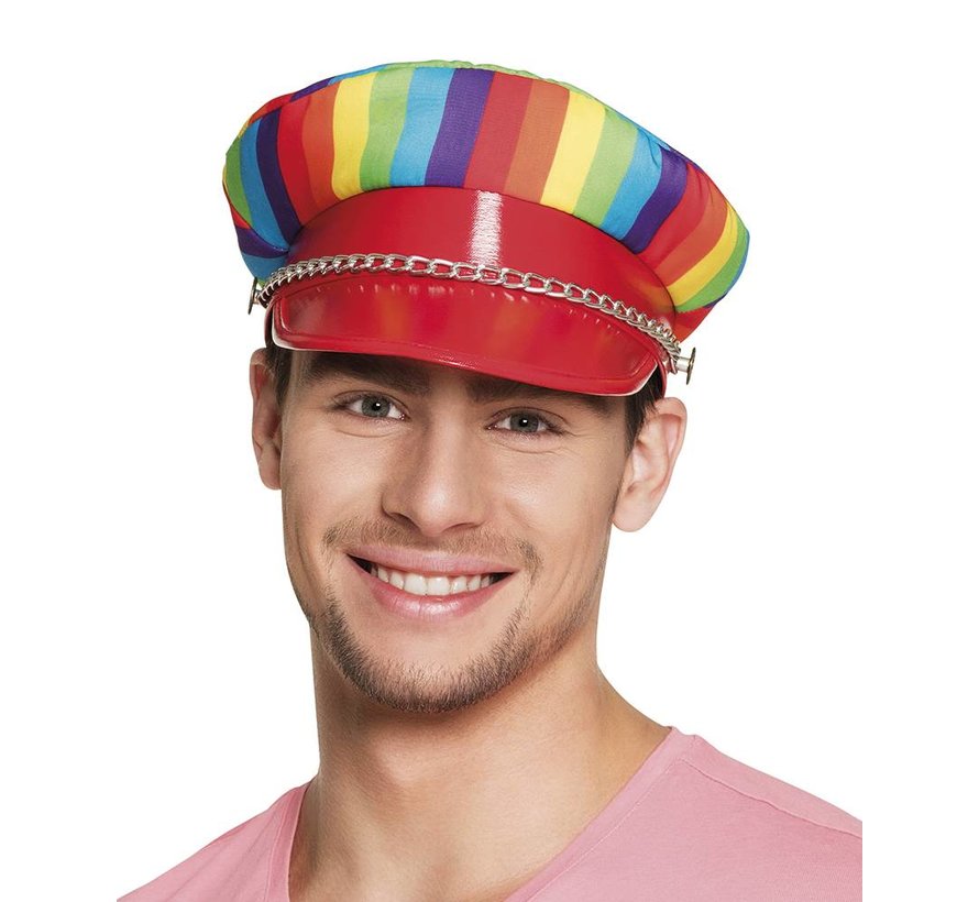 Rainbow bikers cap