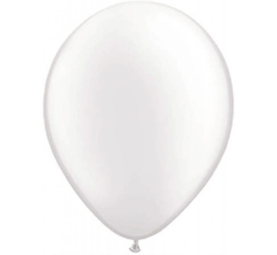 100 st Grote witte metallic ballonnen