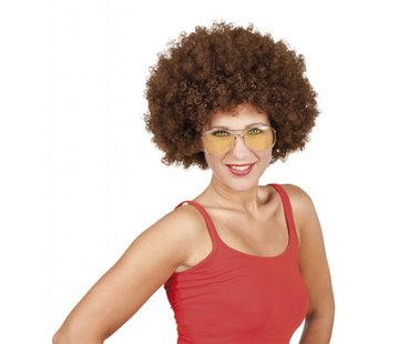 Pruik Afro bruin