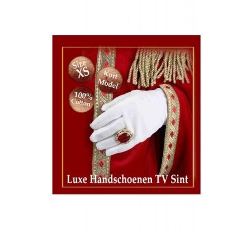 Witte Handschoenen Luxe TV Sint