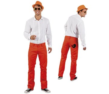 Oranje spijkerbroek heren