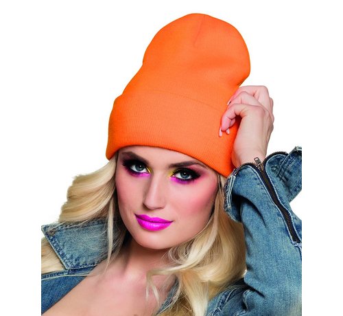 Neon oranje Beanie muts