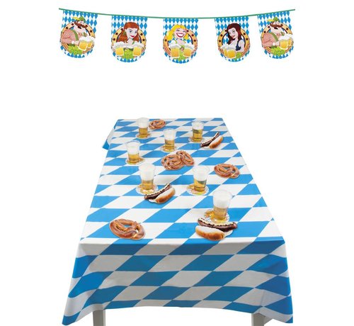 Oktoberfest tafelkleed geruid blauw