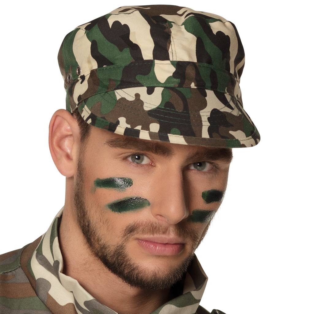 Vegetatie uitbreiden neutrale Leger camouflage pet - Partycorner.nl