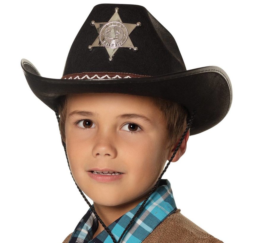 Cowboyhoed Sheriff Junior Zwart