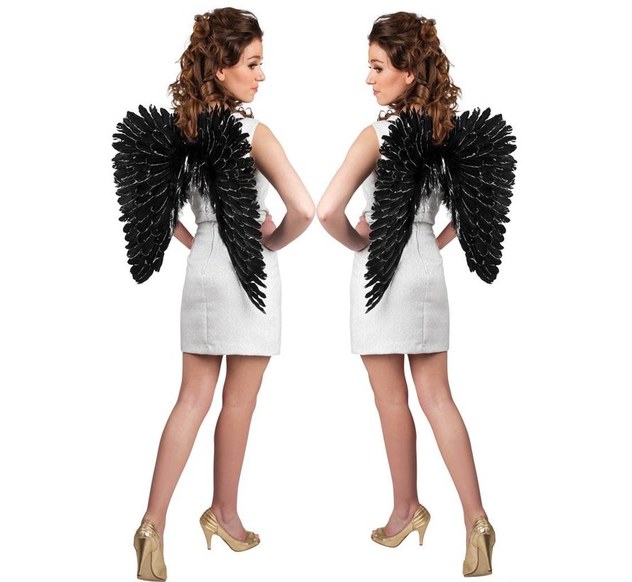 Engel vleugels zwart/zilver Luxe