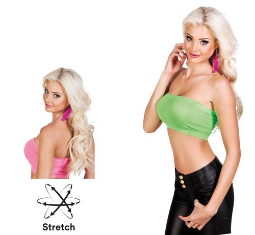 Strapless topje neon groen 