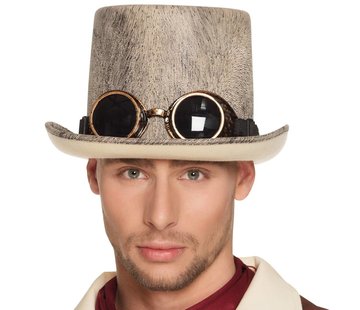 Steampunk hoed met bril