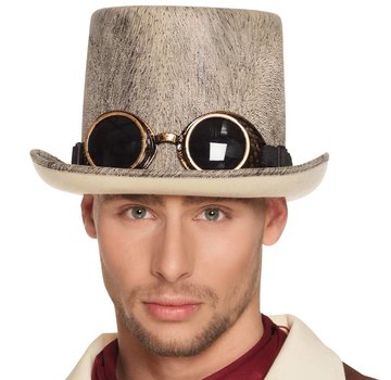 Steampunk hoed met bril