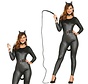 Zwarte jumpsuit catwoman kostuum
