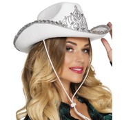 Dames witte cowboy hoed