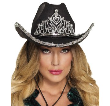 Dames zwarte cowboy hoed