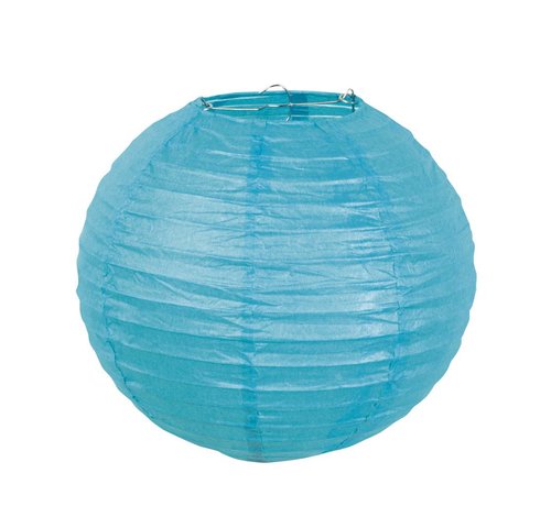 Luxe bol lampion turquoise blauw 25 cm