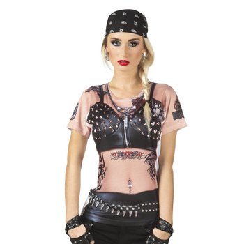 Fop-shirt biker bade met tatoo's