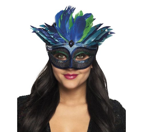 Dames Venetiaanse oogmasker Azure