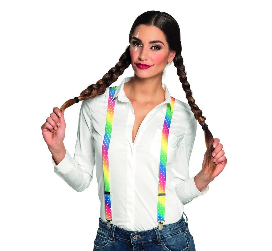 Clown Bretels Regenboog kleuren