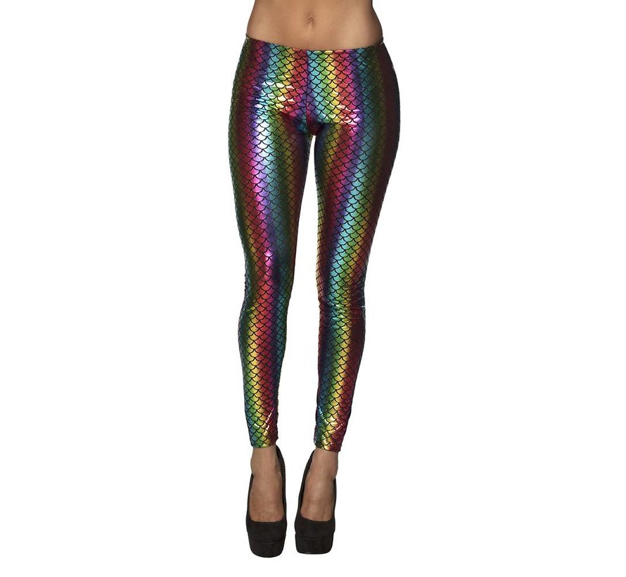 Stretch regenboog zeemeermin legging