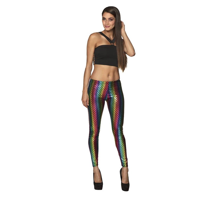 Stretch regenboog zeemeermin legging