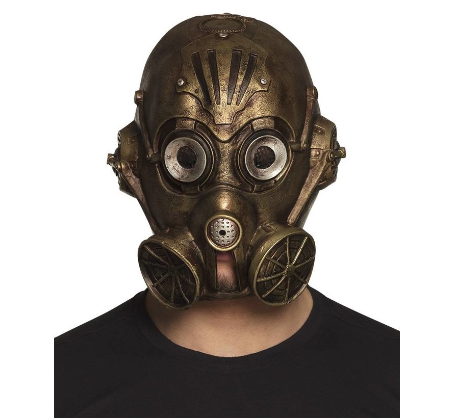 Latex gasmasker steampunk brons