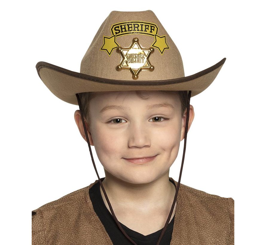 Kinderhoed sheriff beige kopen