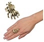 Ring Skull claw goudkleurig