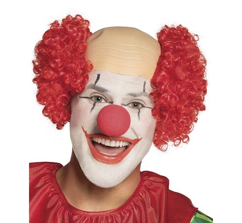 Pruik Baldy rood Clown
