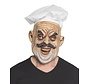 Latex hoofdmasker Evil chef met koksmuts