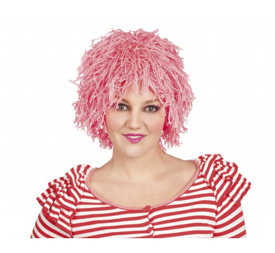 Roze clownspruik dons