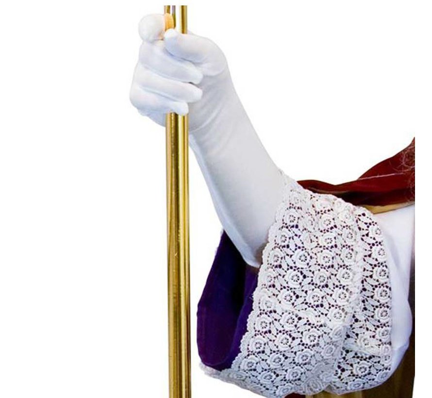 Lange Sinterklaas handschoenen wit