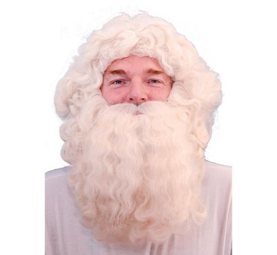 Luxe Kerstman baard en pruik