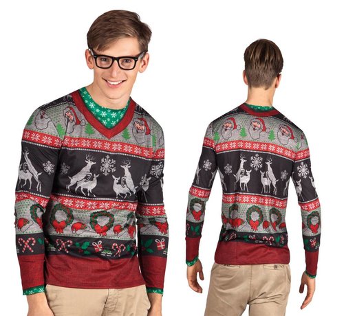 Heren Fop shirt foute kerstkleding