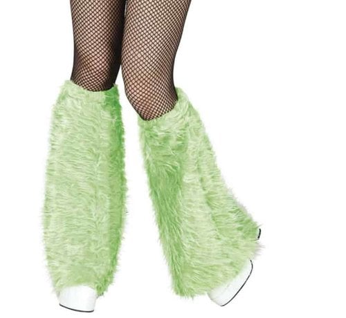 Lime groen beenwarmers pluche Partycorner.nl